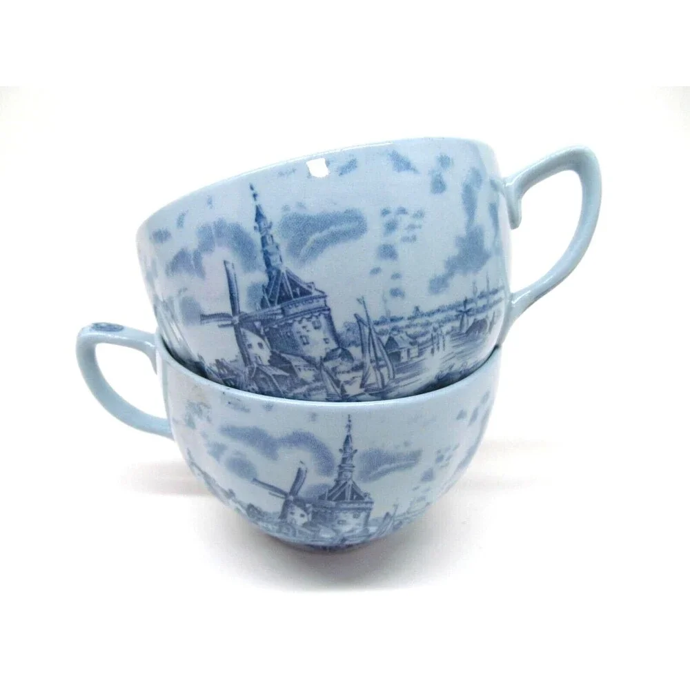 Johnson Brothers Tulip Time Blue Set Of 2 Cups No Saucers VGC